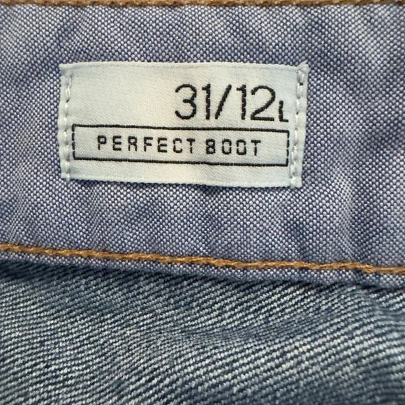 GAP 1969 Women's Size 12 Perfect Boot Jeans Dark Wash Double Button 33" Inseam - Picture 5 of 10